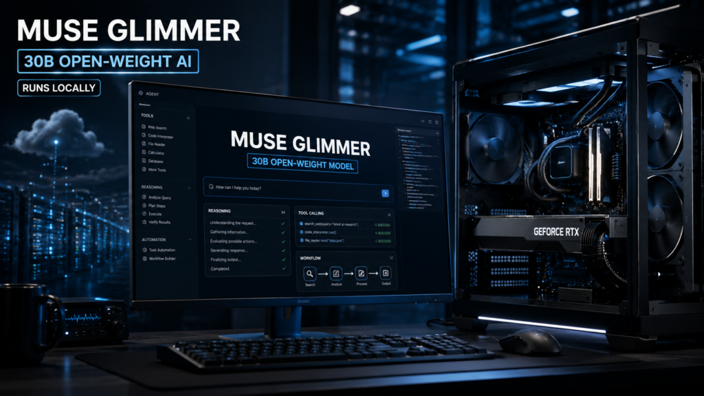 Meta Muse Glimmer 30B open-weight AI model running locally on consumer hardware