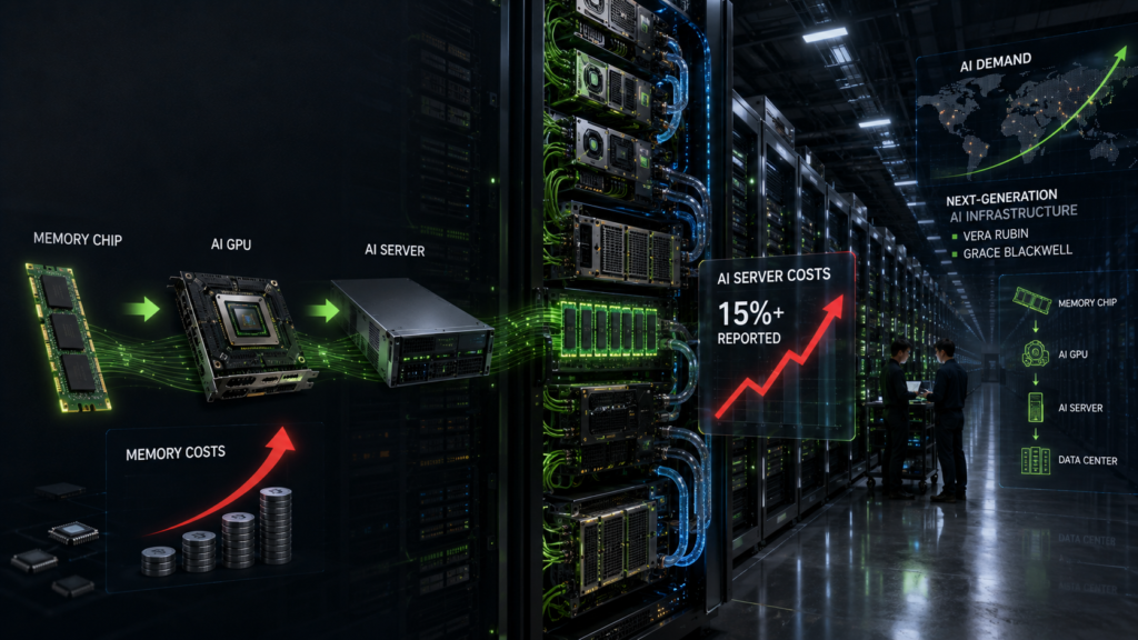 NVIDIA AI Server Prices to Rise Over 15% as Memory Costs Surge